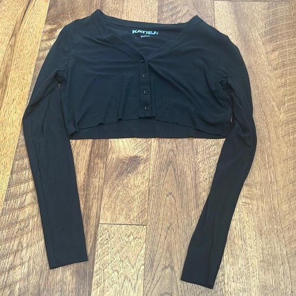 Katie J NYC Girl’s Black Cardigan Size M - Picture 1 of 4